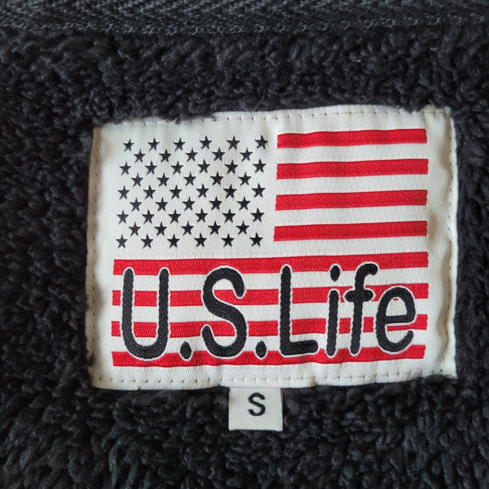 U.S. Life Men's Charcoal Gray Sherpa-Fleece Lined Full-Zip Hoodie - Picture 8 of 11